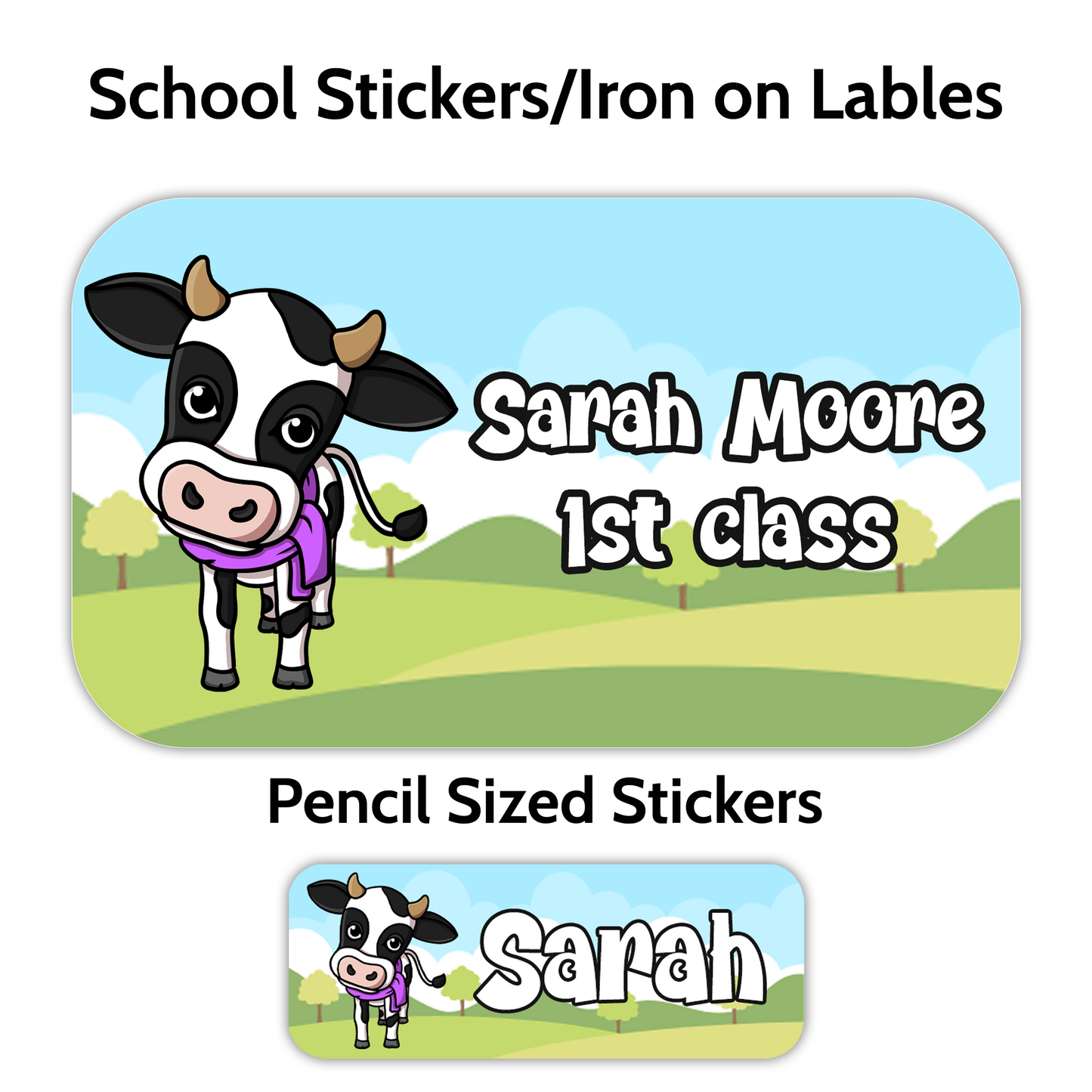 Bessie the Cow School Stickers