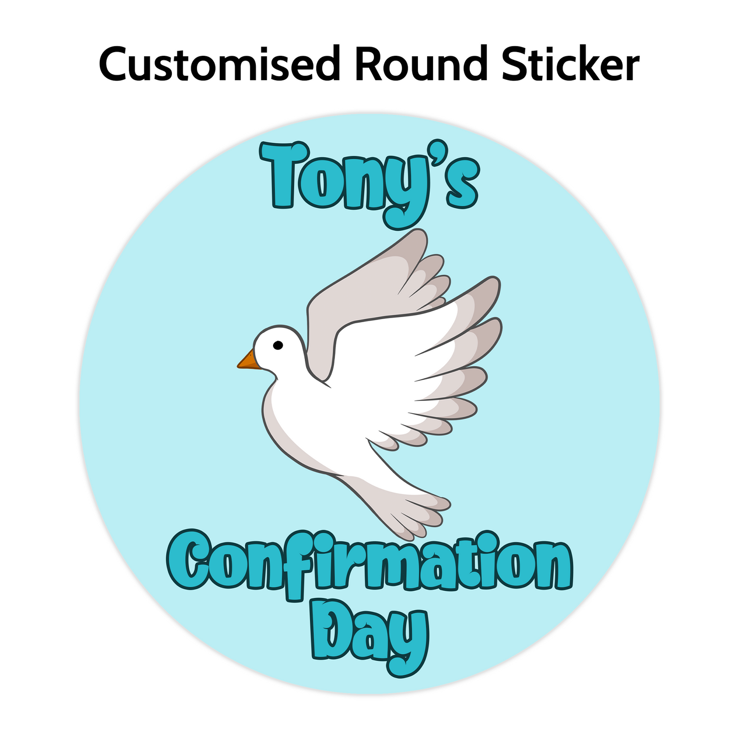 Blue with Dove Round Stickers