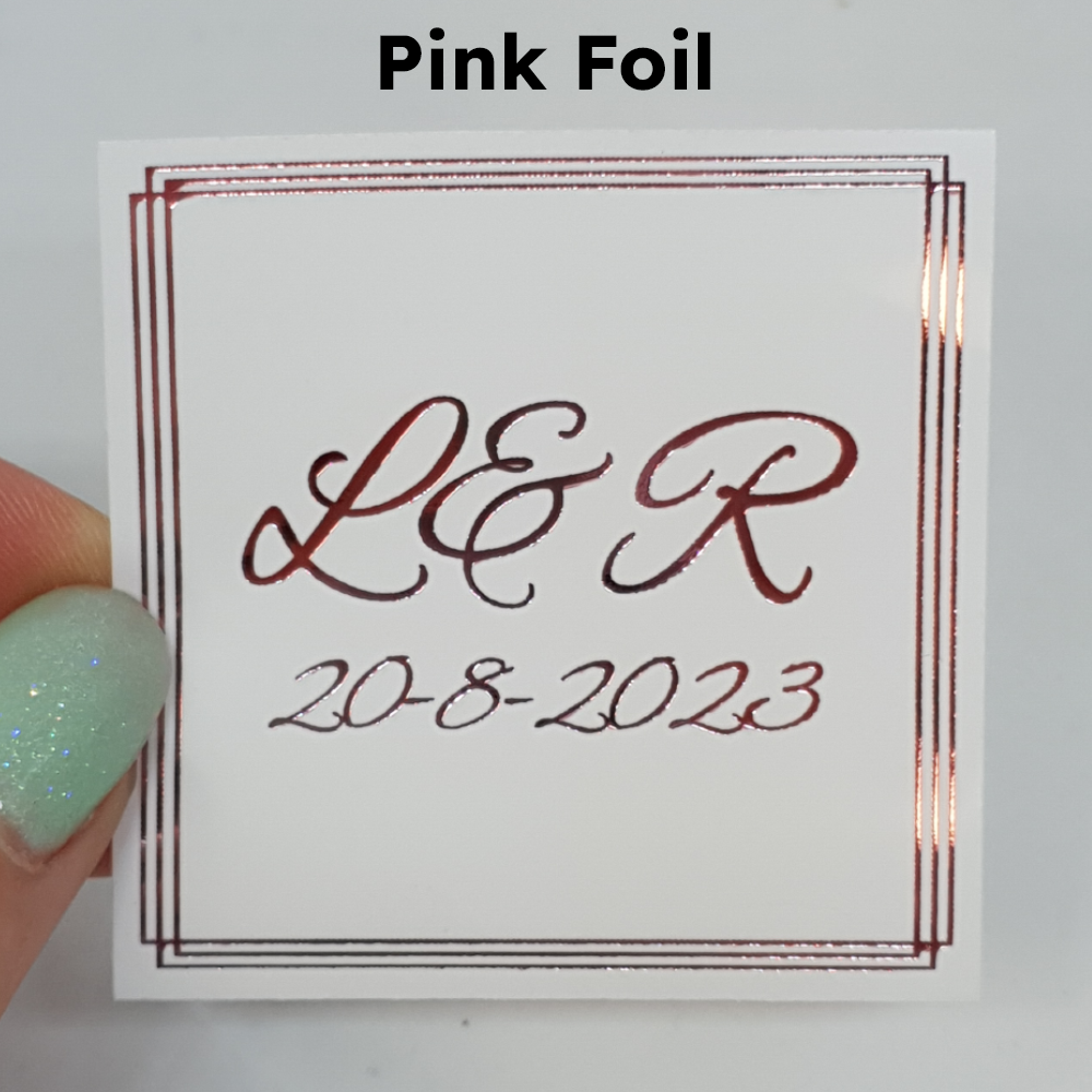 Bordered Square Foil Stickers