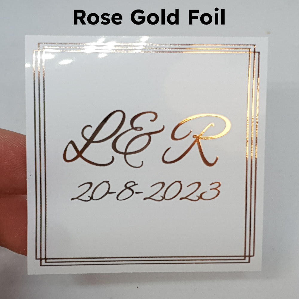 Bordered Square Foil Stickers
