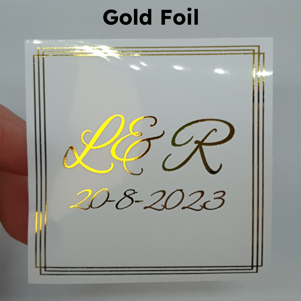 Bordered Square Foil Stickers