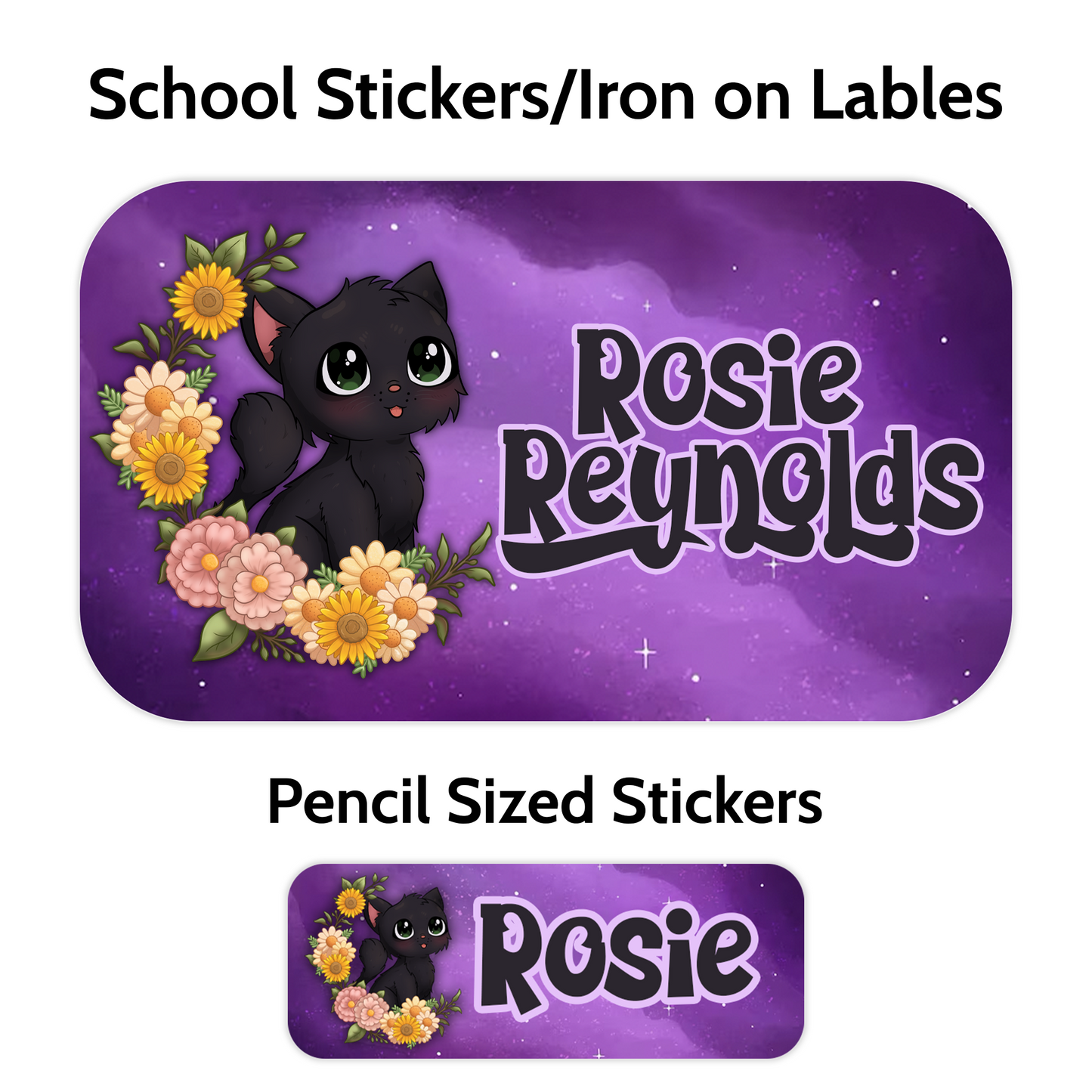Black Cat School Stickers
