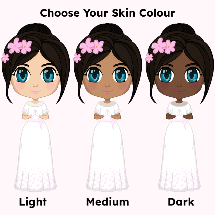 Communion Girl Round Stickers (Custom Character)