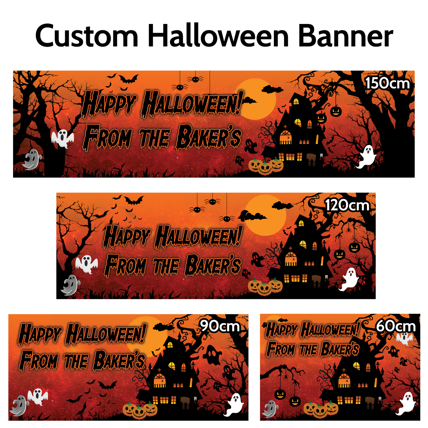 🎃 Custom Halloween Banner 🎃 – Add Your Text &/or Logo