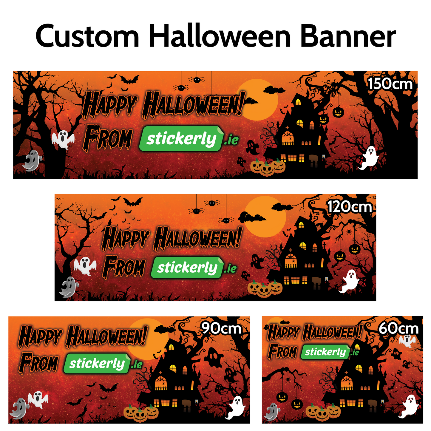 🎃 Custom Halloween Banner 🎃 – Add Your Text &/or Logo