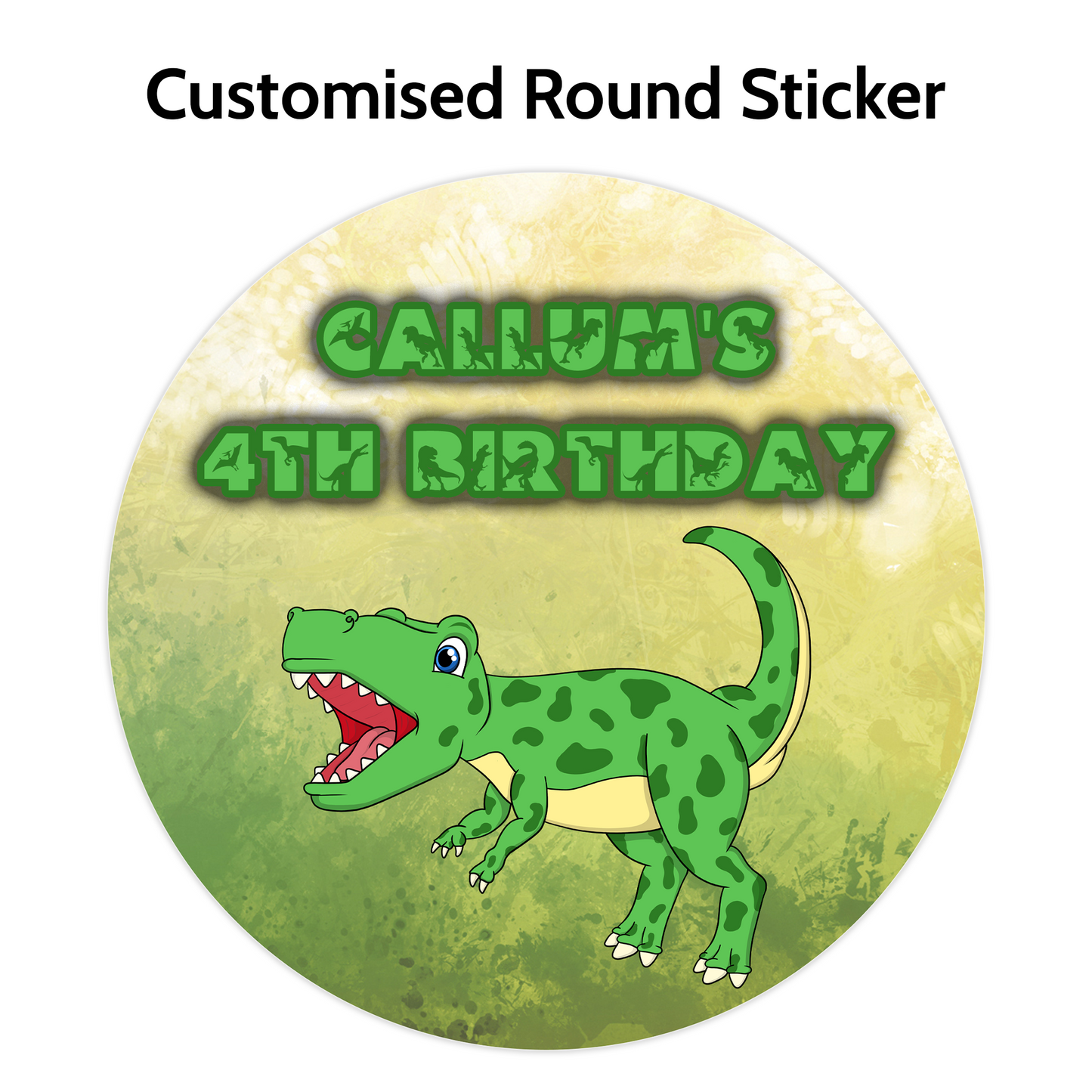 Dino Round Stickers