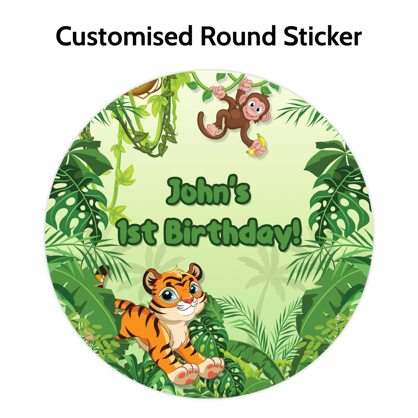 Jungle Theme Round Stickers