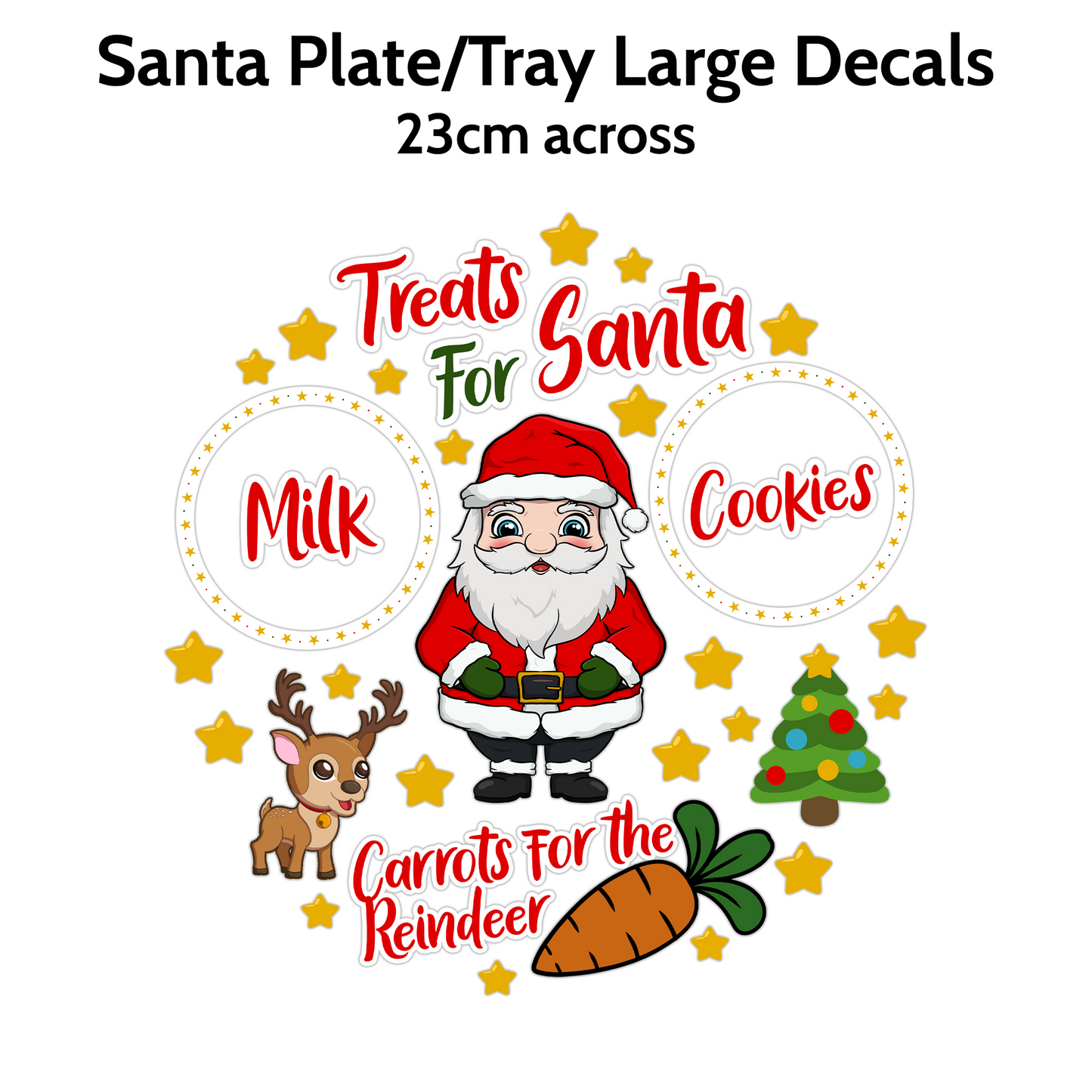 Large Santa plate/tray decal
