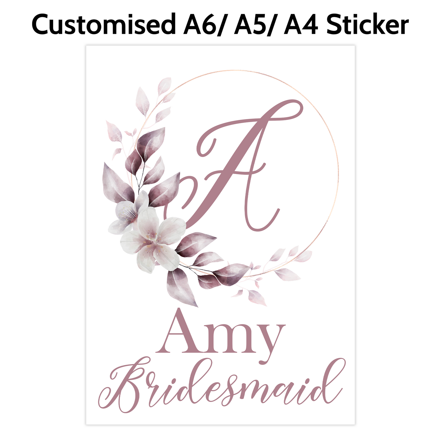 Mauve Floral Large Sticker