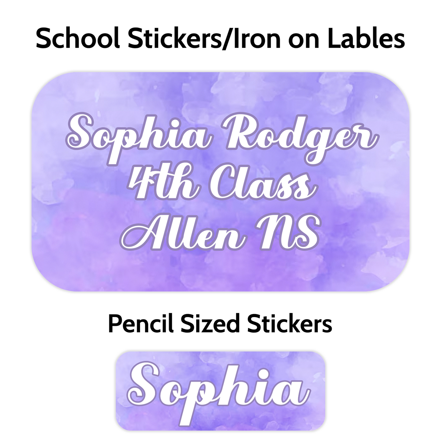 Pastel Purple School Stickers