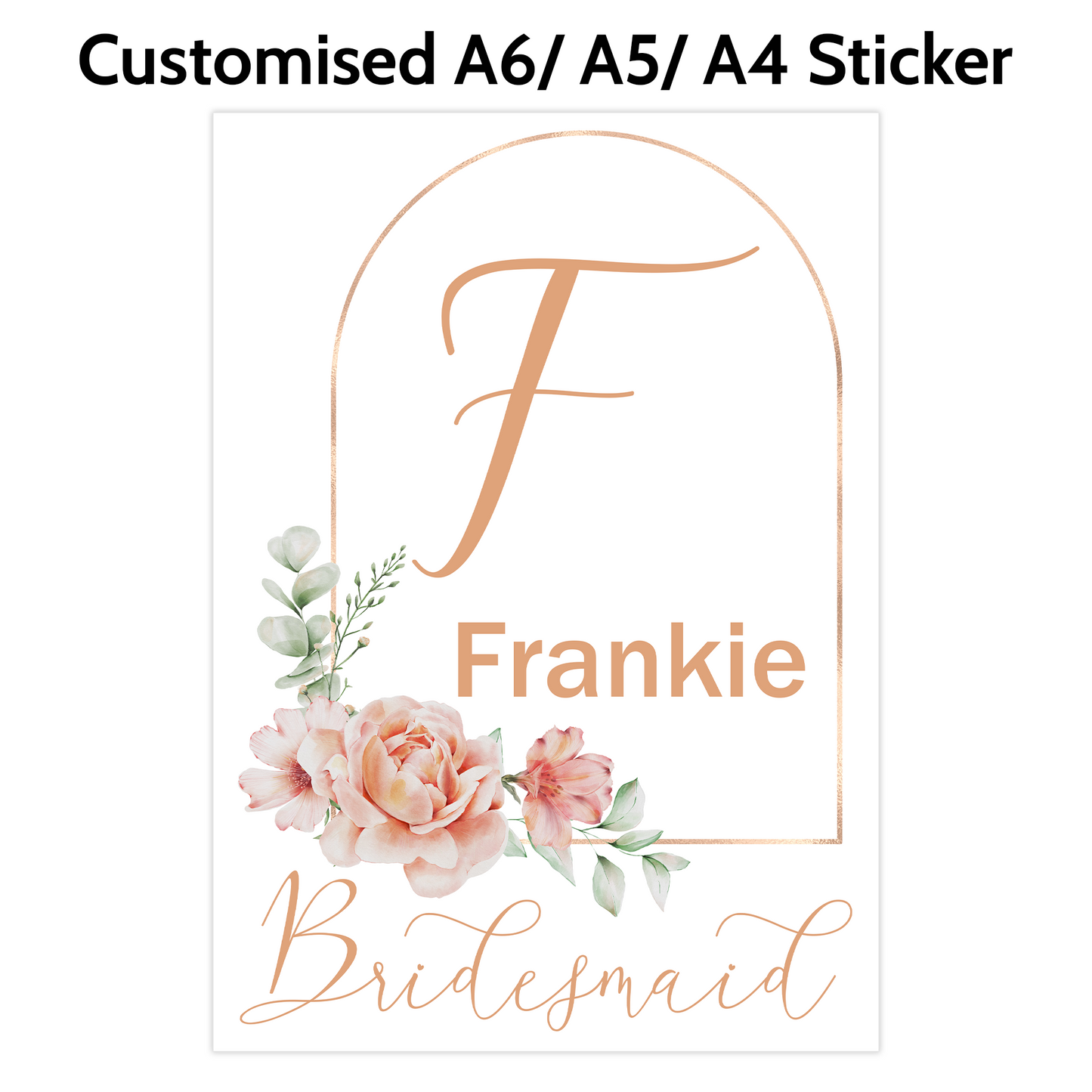 Peach Floral Large Sticker