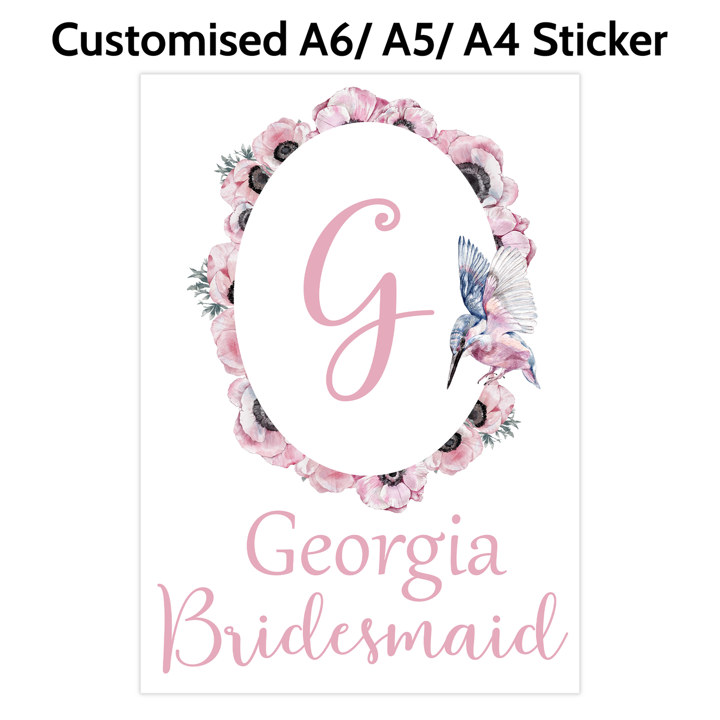 Pink Hummingbird Large Sticker
