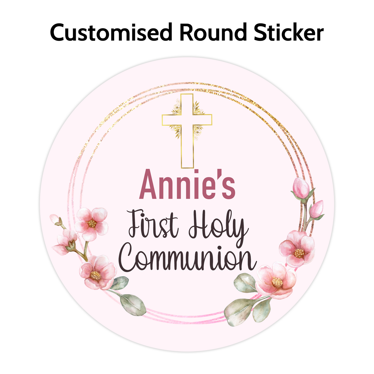 Pink and Gold Floral Ceremony Stickers