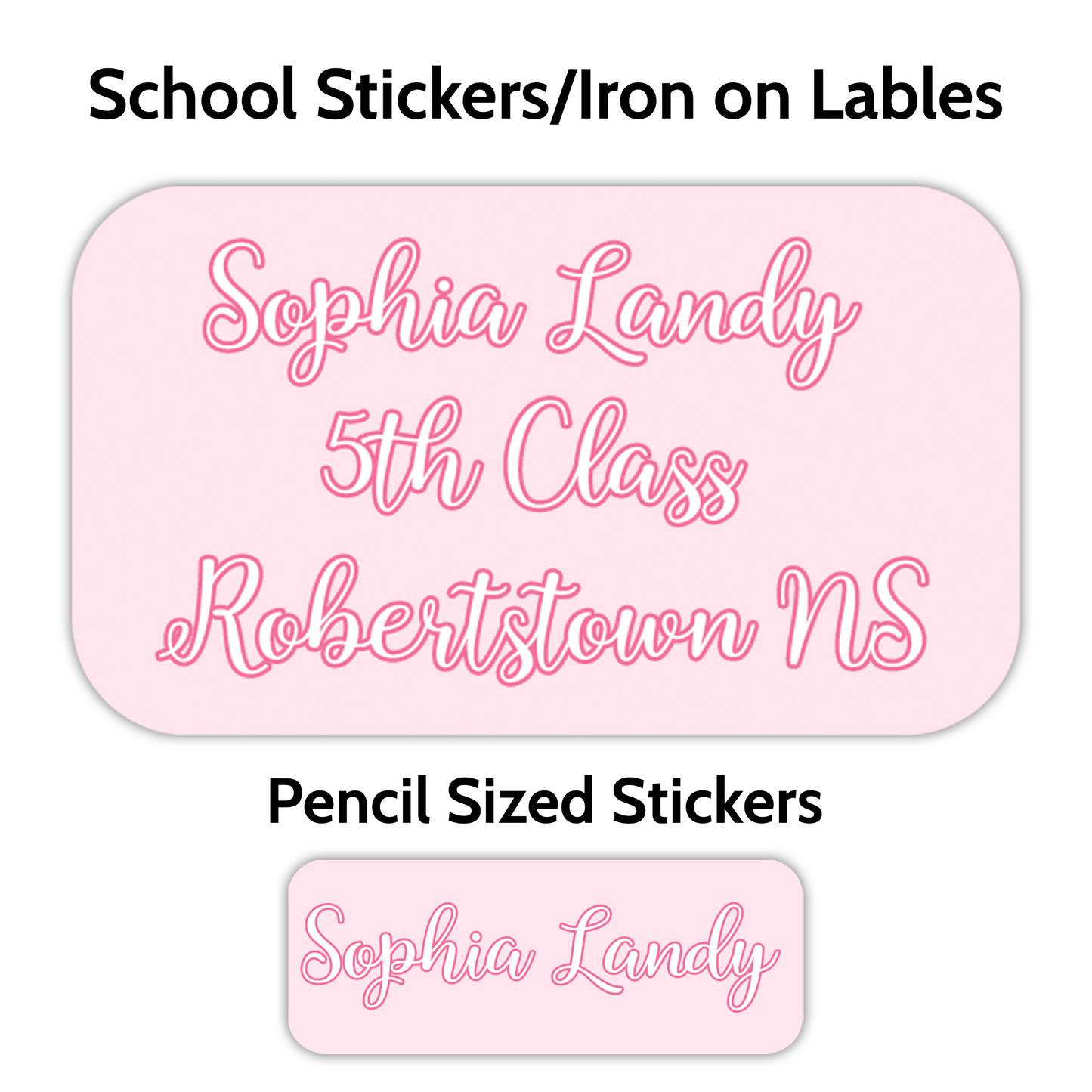 Swirly Pink School Stickers
