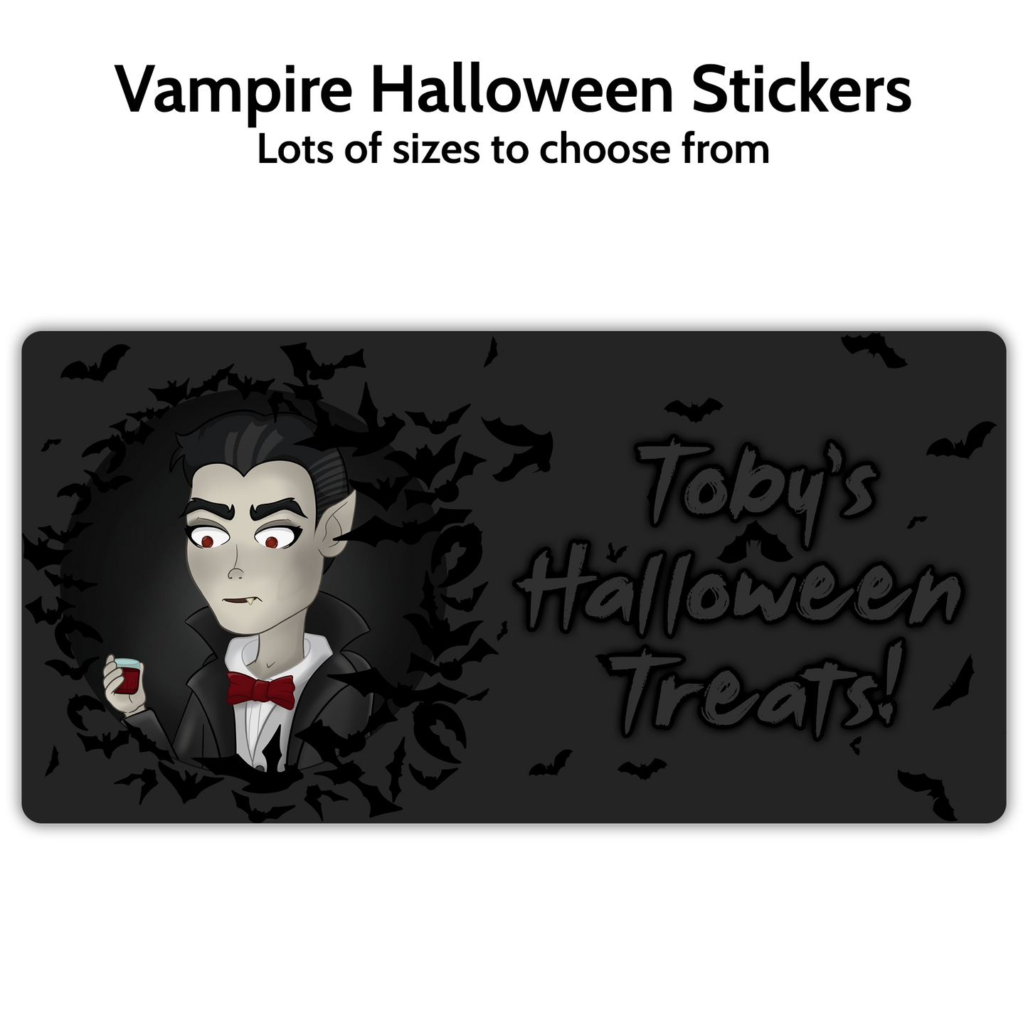 Vlad the Vampire Treat Bag/Box Rectangle Stickers