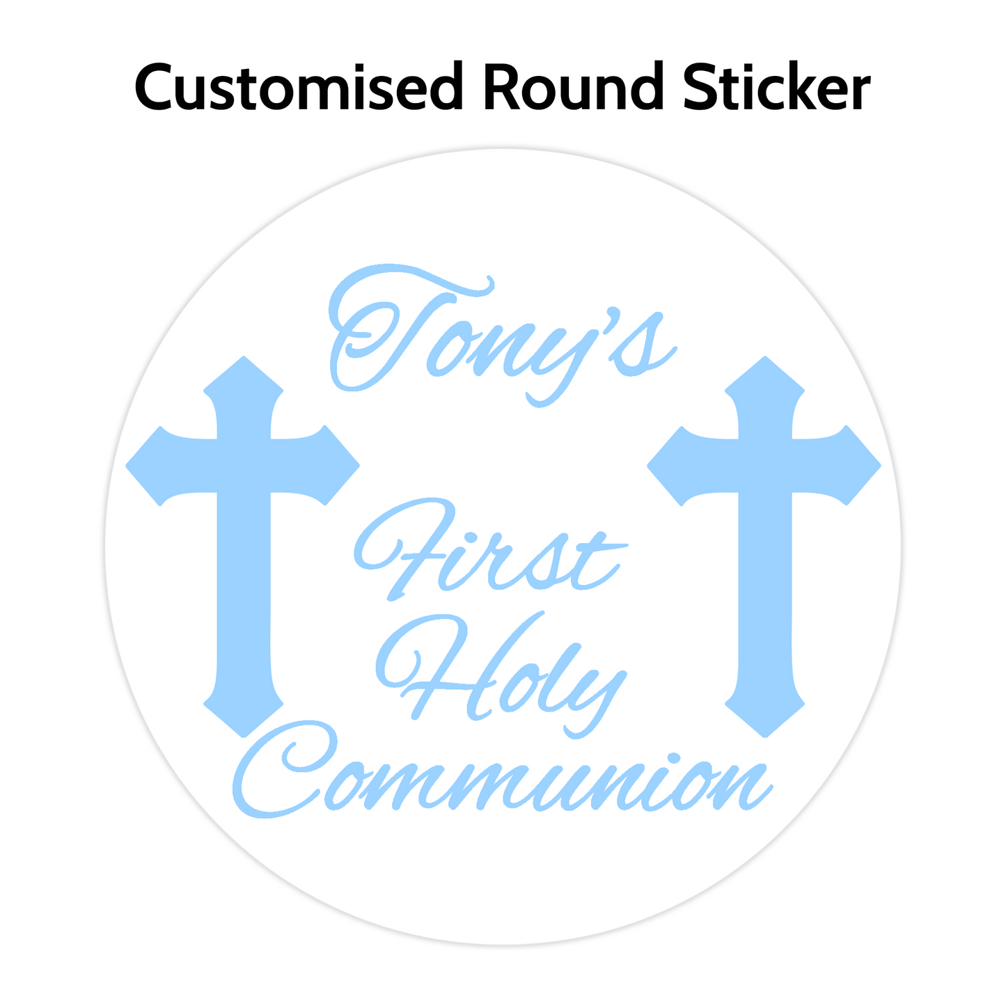 White and Blue Two Cross Stickers