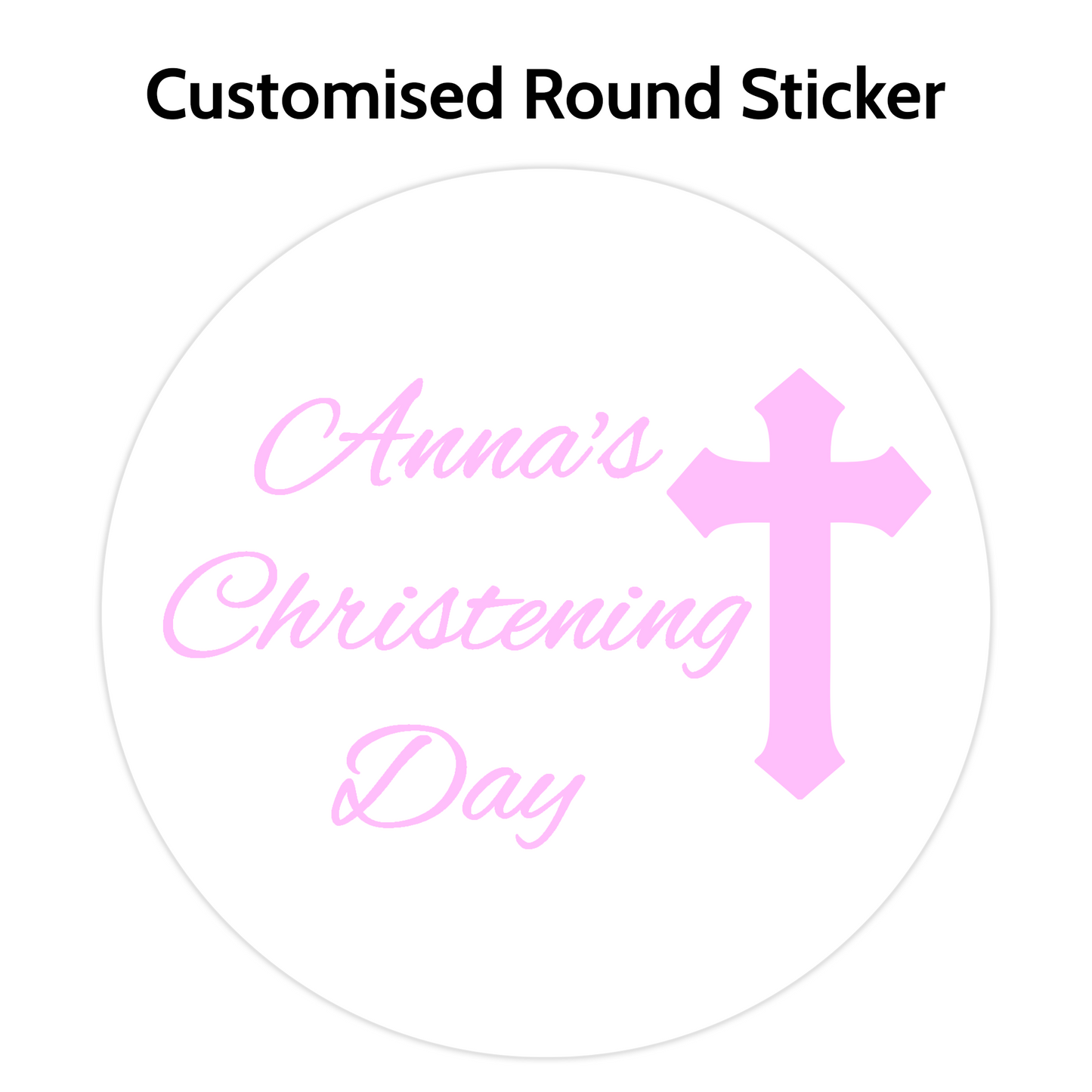 White and Pink Cross Stickers