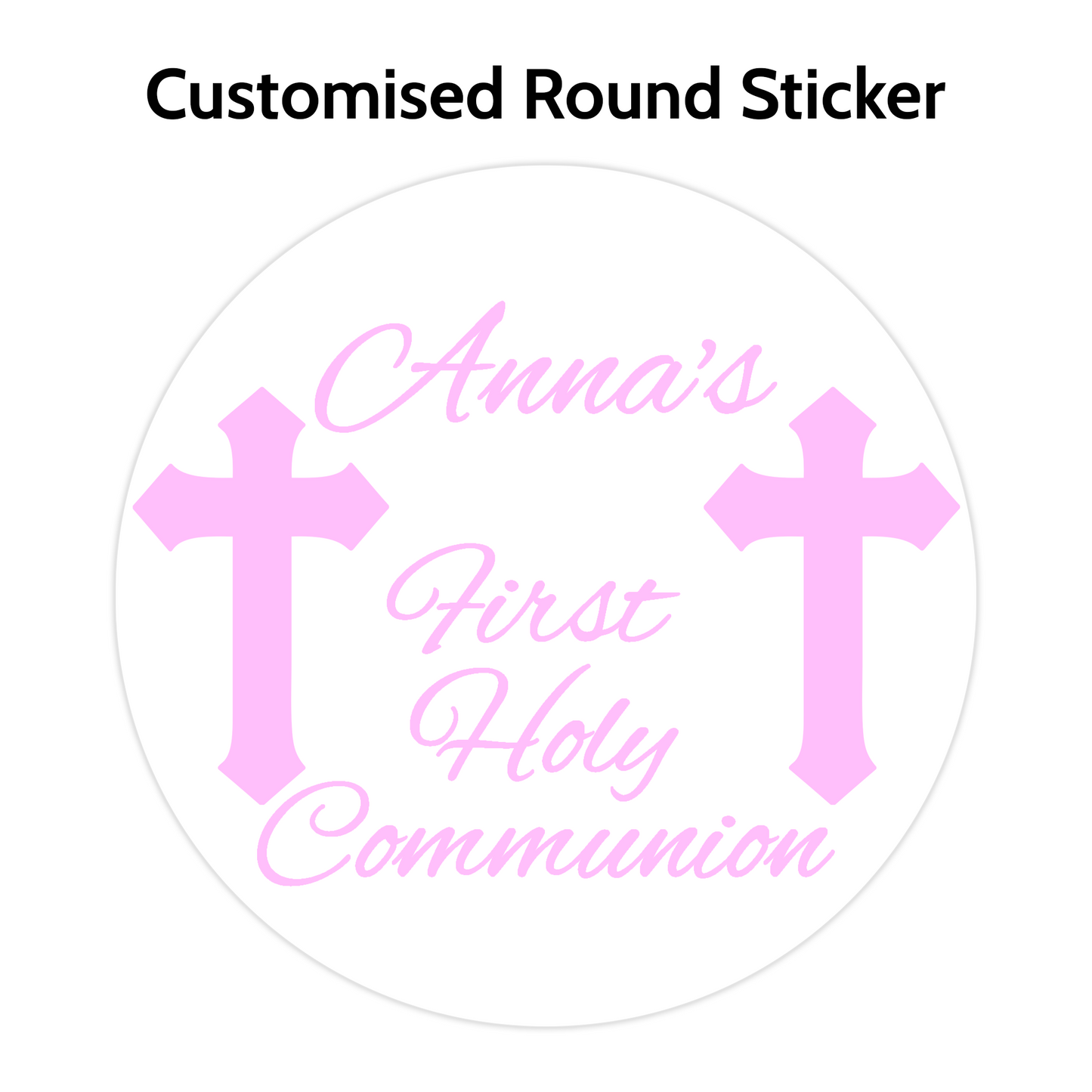 White and Pink Two Cross Stickers