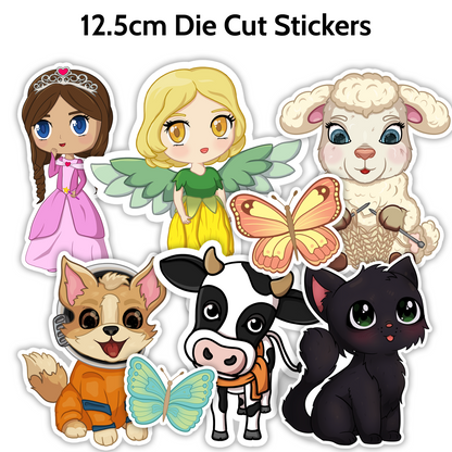12.5 cm Die Cut Stickers
