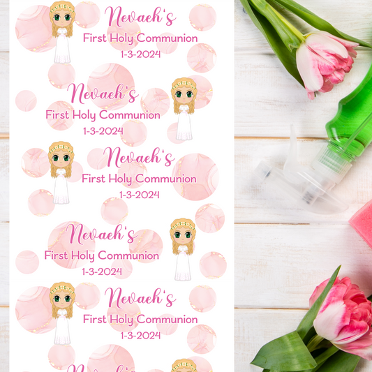 Custom Pink First Holy Communion Wrapping Paper