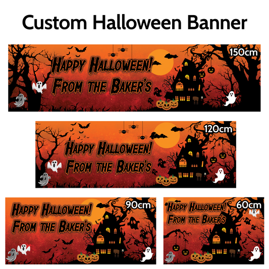 🎃 Custom Halloween Banner 🎃 – Add Your Text &/or Logo