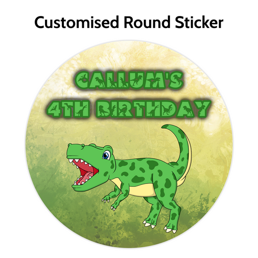 Dino Round Stickers