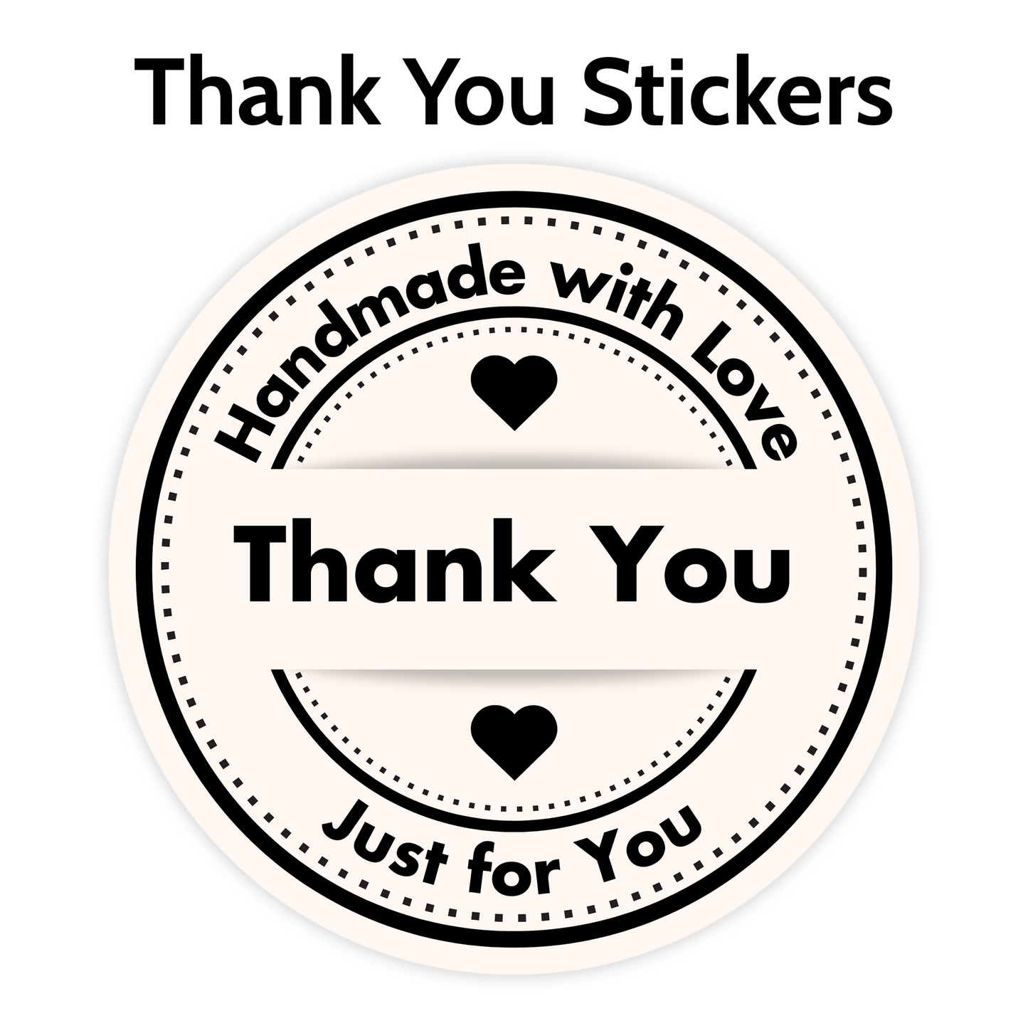 Chic Handmade with Love Thank You Stickers – Elegant and Perfect for Small Businesses