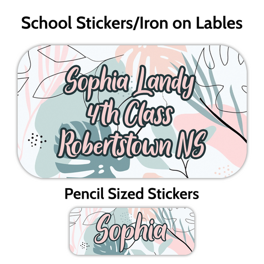 Pastel Floral School Stickers
