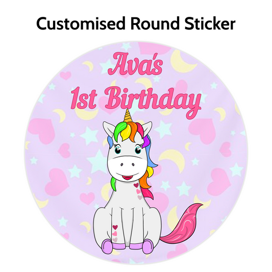 Unicorn Round Stickers